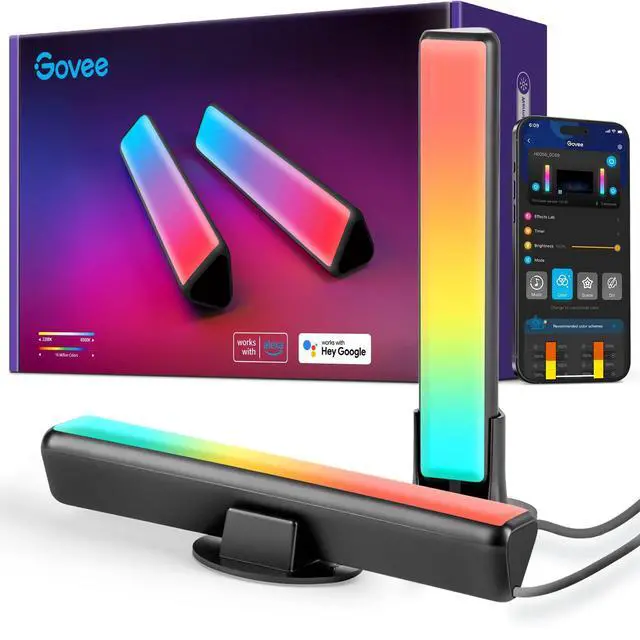 Alt view image 8 of 14 - Smart LED Light Bars, Work with Alexa and Google Assistant, RGBICWW WiFi TV Backlights with Scene and Music Modes for Gaming, Pictures, PC, Room Decoration