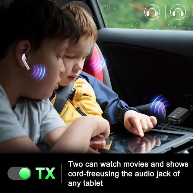 Alt view image 14 of 14 - Airplane Bluetooth 5.4 Transmitter Adapter,Supports 2 AirPods/Headphones 2-in-1 Bluetooth Transmitter Receiver with aptX Low Latency,Wireless Adapter for Flight,TV,Gym,Tablets Car Stereo