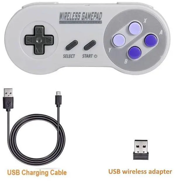 Alt view image 8 of 8 - Wireless Controller for PC, Gamepad with USB Wireless Receiver Compatible with Windows,iOS,Liunx,Android Device(Does not work with Mini SNES, Super Nintendo)