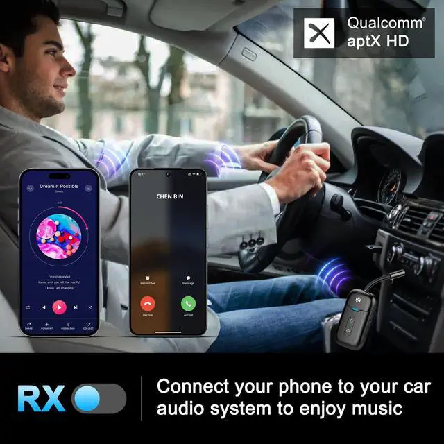 Alt view image 11 of 14 - Airplane Bluetooth 5.4 Transmitter Adapter,Supports 2 AirPods/Headphones 2-in-1 Bluetooth Transmitter Receiver with aptX Low Latency,Wireless Adapter for Flight,TV,Gym,Tablets Car Stereo