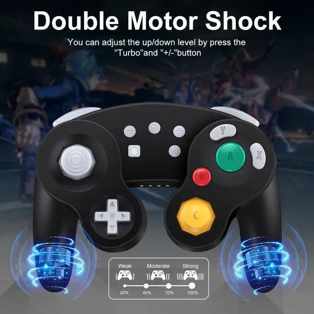 Alt view image 12 of 14 - Wireless Gamecube Controller for Nintendo Switch,Wireless Switch Pro Controller for Nintendo Switch/PC/Steam,One-Button Wake Up,6-Axis Gyro Motion,Turbo & Auto Turbo(Black)