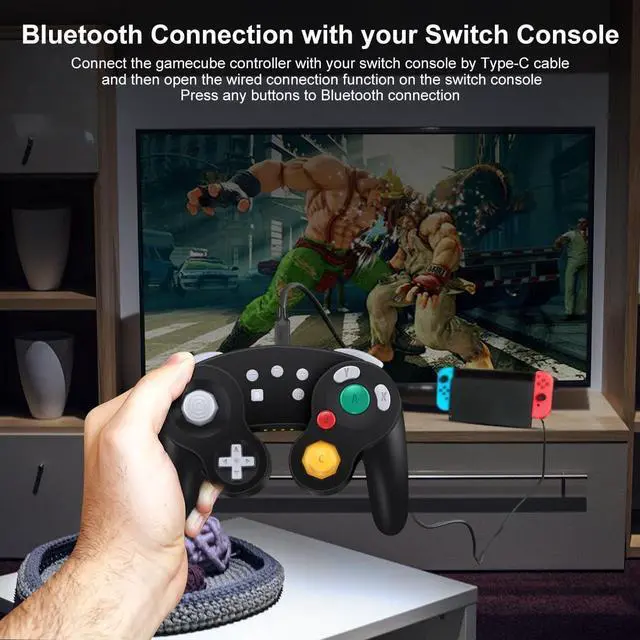 Alt view image 10 of 14 - Wireless Gamecube Controller for Nintendo Switch,Wireless Switch Pro Controller for Nintendo Switch/PC/Steam,One-Button Wake Up,6-Axis Gyro Motion,Turbo & Auto Turbo(Black)