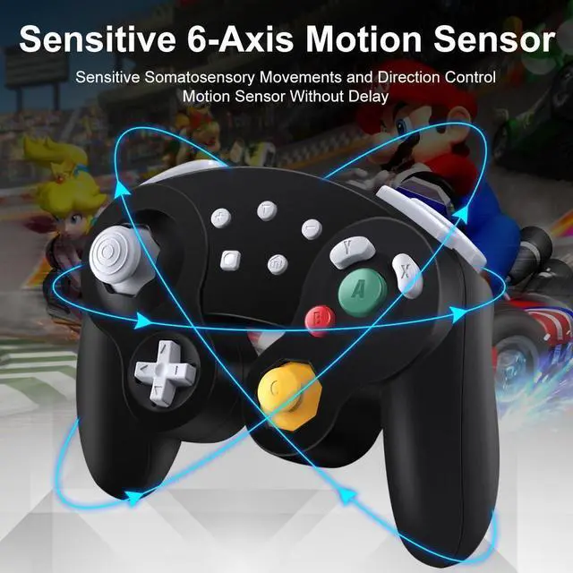 Alt view image 13 of 14 - Wireless Gamecube Controller for Nintendo Switch,Wireless Switch Pro Controller for Nintendo Switch/PC/Steam,One-Button Wake Up,6-Axis Gyro Motion,Turbo & Auto Turbo(Black)