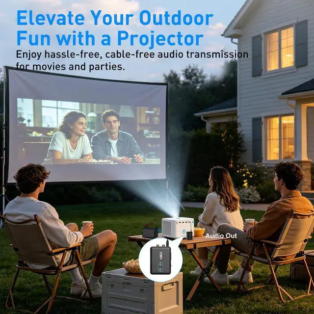 Alt view image 12 of 14 - RCA Bluetooth 5.3 Adapter for TV, 3.5mm AUX Bluetooth Transmitter Receiver for 2 AirPods or Headphones, Home Stereo, Speakers, Projector, Treadmills, PC, with Volume Control, aptX Low Latency