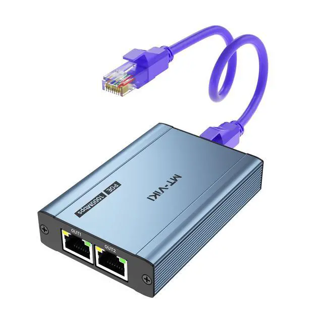 Alt view image 8 of 14 - Upgraded 1 to 2 1000Mbps Ethernet Splitter, No Power Supply Required, Dual RJ45 Splitter for Cat5e/6/7/8 Cable, Works with POE IP Camera, POE Switch and More
