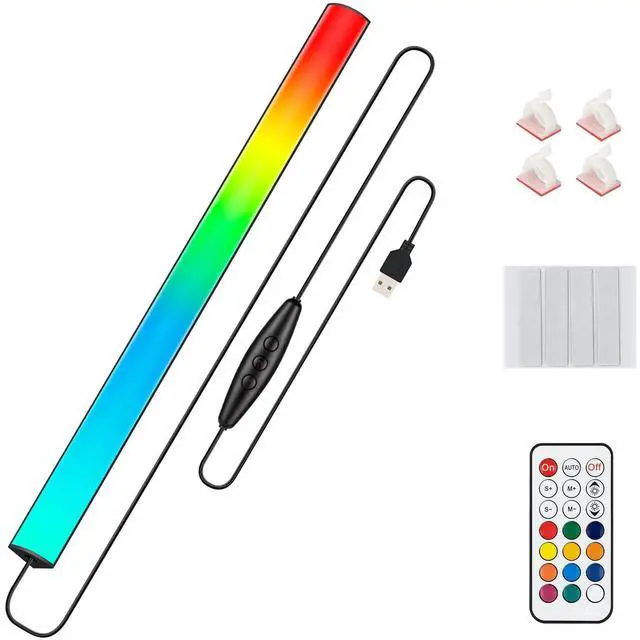 Alt view image 7 of 12 - Under Monitor RGB Light Bar, LED Light for Desk Gaming Setup, USB Powered Keyboard Light, 12 Inch 5V, 353 Color Change Modes, Wireless Remote, LED Ambient Lights for Room Decor, Desk Setup, PC