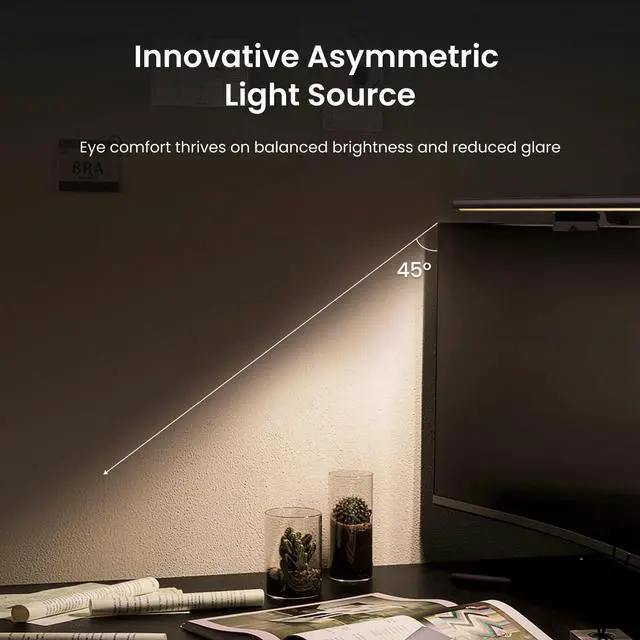 Alt view image 9 of 14 - Monitor Light Bar, Computer Monitor Lamp, 250LM No Glare Eye-Care LED Screen Bar, Touch Control USB Reading Desk Lamp for Home Office Work, Stepless Dimming Adjustable Color Temperature