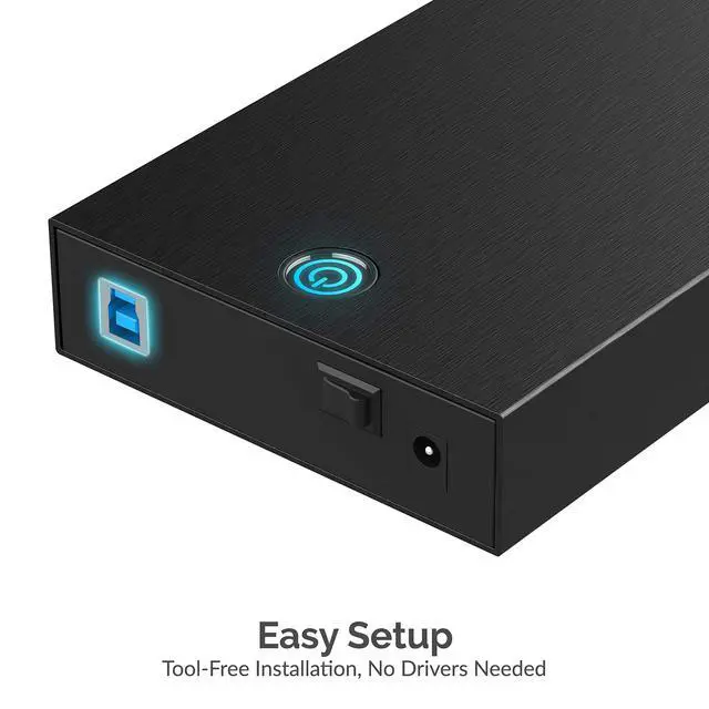 Alt view image 11 of 14 - USB 3.0 Enclosure for 2.5 & 3.5 SATA HDD/SSD Tool-Free, UASP, LED Indicator, Plug & Play, Power Adapter & Cable Included External Hard Drive Case for Windows/macOS/Linux (EC-KSL3)