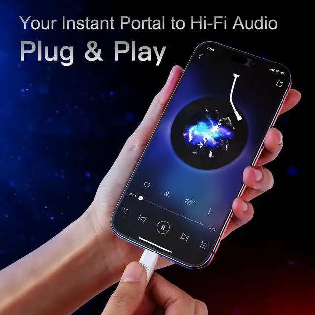 Alt view image 13 of 14 - 32-bit/384kHz Hi-Fi DAC & PD 60W Charger USB-C to 3.5mm Headphone Jack Audio Adapter, Aux Audio Dongle Cable with Type C Fast Charging,48kHz Mic Input Supported, 2-in-1 Hi-Res Headphone Splitter