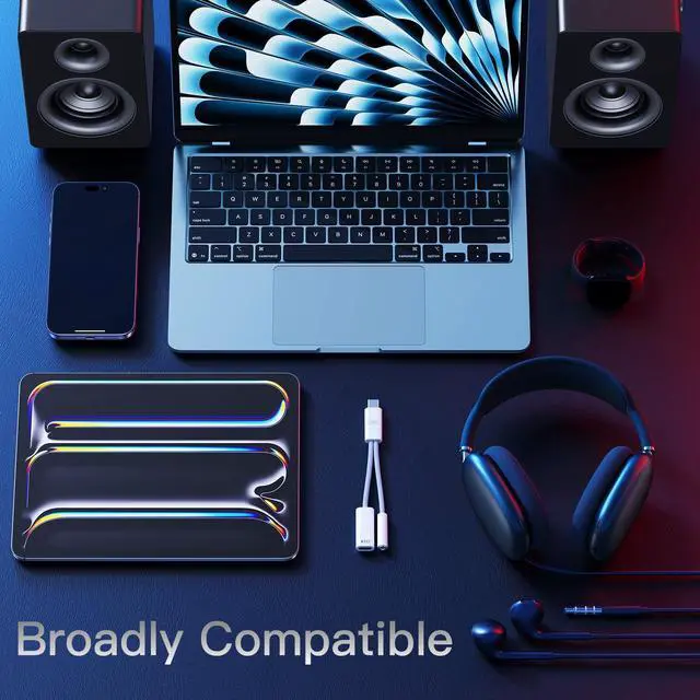 Alt view image 14 of 14 - 32-bit/384kHz Hi-Fi DAC & PD 60W Charger USB-C to 3.5mm Headphone Jack Audio Adapter, Aux Audio Dongle Cable with Type C Fast Charging,48kHz Mic Input Supported, 2-in-1 Hi-Res Headphone Splitter