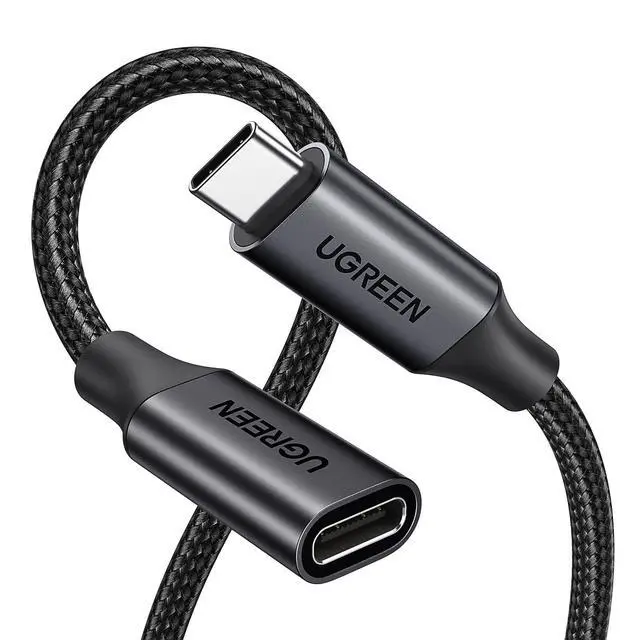 Alt view image 8 of 14 - USB C Extension Cable, (3.3Ft/10Gbps/100W), USB C Extender Nylon Type C Male to Female Cord Charging&Transfer Compatible with PSVR2/Macbook/iPad Pro/Magsafe Charger/iPhone-Black