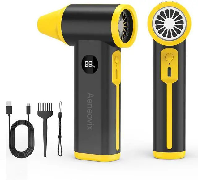 Alt view image 8 of 14 - Compressed Air Duster, 130000RPM Super Power Cordless Electric Air Duster with Fast Charging, 8-Speed Adjustable Rechargeable Brushless Blower for Computer, Keyboard, Car, House and Outdoor Use