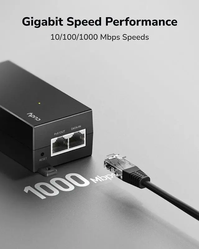 Alt view image 13 of 14 - New 30W Gigabit PoE Injector Adapter, 30W,10/100/1000Mbps RJ-45, IEEE 802.3af / 802.3at Compliant, up to 100 Meters (325 Feet), PoE200