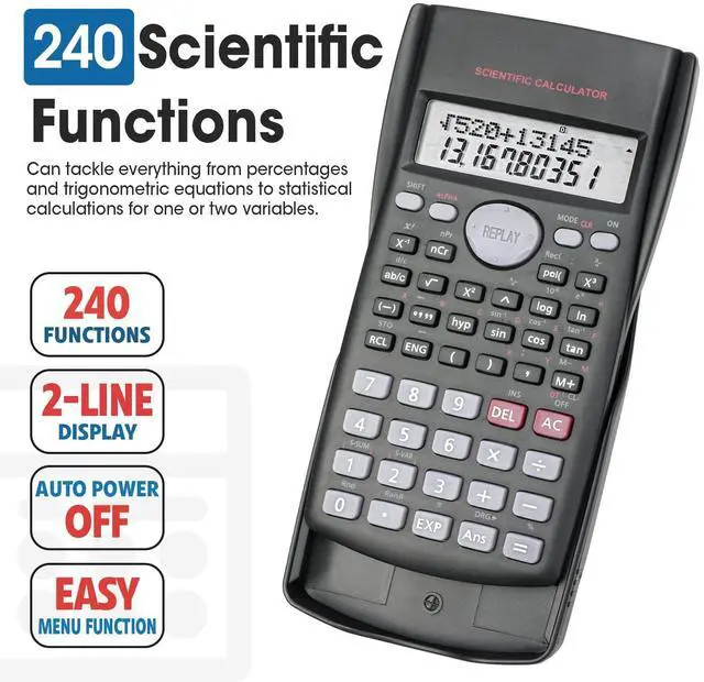Alt view image 8 of 12 - 24 Pack Scientific Calculators Bulk, 2-Line Large Screen Display 240 Functions Scientific Calculators for Students, Math Algebra Fraction Calculator for High School College School