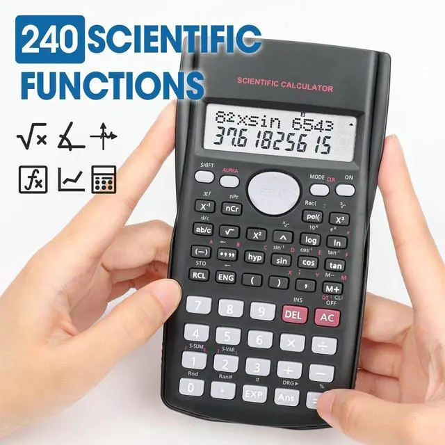 Alt view image 9 of 12 - 24 Pack Scientific Calculators Bulk, 2-Line Large Screen Display 240 Functions Scientific Calculators for Students, Math Algebra Fraction Calculator for High School College School