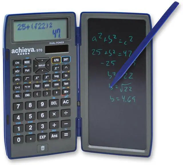 Alt view image 7 of 12 - Scientific Calculator with Erasable LCD Writing Tablet | 2-Line Display | Dual Solar & Battery Power | for Students in Middle School, High School (970)