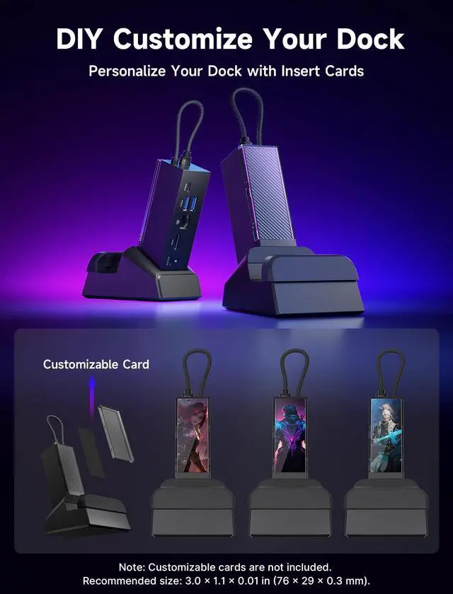 Alt view image 13 of 14 - Docking Station for ROG Xbox Ally X (2025)/ROG Ally X/ROG Ally/Steam Deck/Legion Go/Legion Go S, 6-in-1 Dock with HDMI 4K@120Hz, Gigabit Ethernet, USB A & USB C 3.2 Gen 1, 100W Charging - HB0609