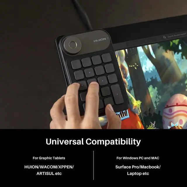 Alt view image 11 of 12 - Keydial Mini Bluetooth Programmable Keypad with Dial 5 Keys Anti-ghosting 18 Customized Keys, Wireless Shortcut Keyboard for Drawing Tablet, PC, MacBook, Surface Pro, Laptops
