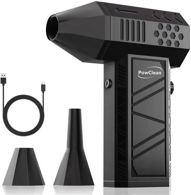 Alt view image 8 of 14 - Compressed Air Duster, Electric Air Duster, Super Powerful 130000RPM Mini Air Blower Gun,Dust Blower for Computer Keyboard, Car Cleaning, Home, and Outdoor Use
