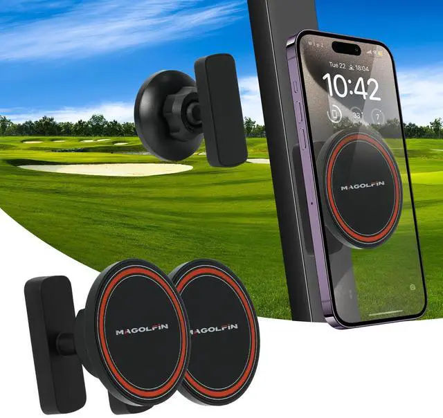 Alt view image 8 of 14 - 2-Pack Magnetic Golf Cart Phone Holder, Golf Cart Phone Mount with N52 Magnets Compatible with EZGO, Club Car, Yamaha, Golf Cart Accessories