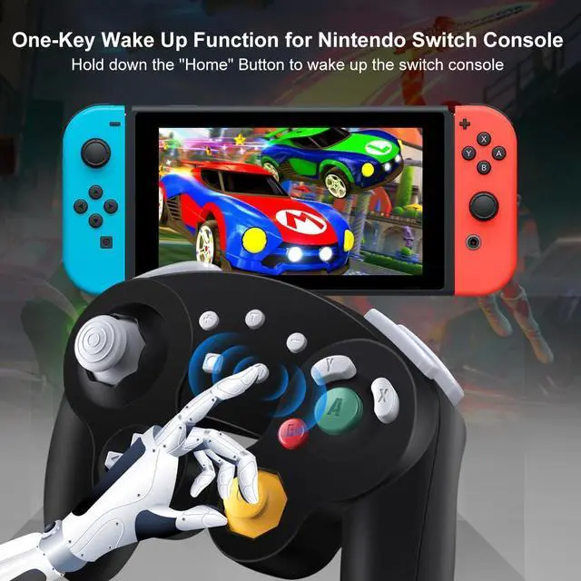 Alt view image 9 of 14 - Wireless Gamecube Controller for Nintendo Switch,Wireless Switch Pro Controller for Nintendo Switch/PC/Steam,One-Button Wake Up,6-Axis Gyro Motion,Turbo & Auto Turbo(Black)