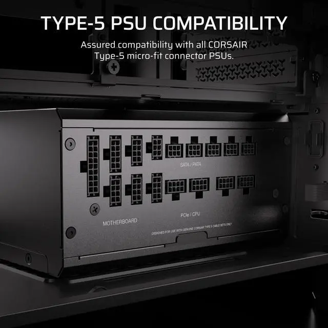 Alt view image 12 of 14 - Elite Premium Type 5 Individually Sleeved 2X 8-Pin to PCIe 12V-2x6 600W PSU Cable Triple-Mesh Paracord Sleeve, Low-Profile Cable Combs, Compatible Type 5 PSUs Black