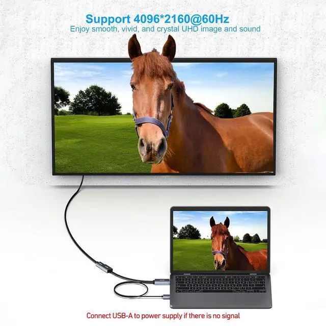 Alt view image 10 of 14 - HDMI to DisplayPort Adapter, HDMI Source to DisplayPort Monitor Compatible with PC Graphics Card Laptop PS5 Xbox One(360) Supporting 4K@60Hz 2K@144Hz 1080P@165Hz
