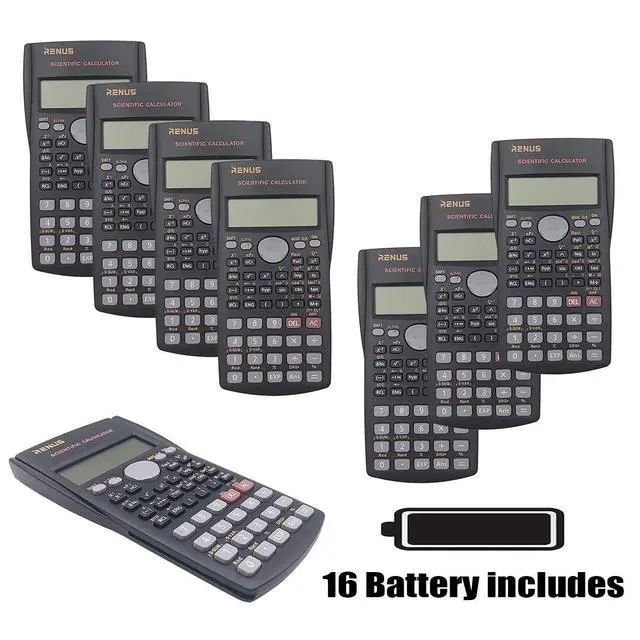 Alt view image 9 of 14 - 8 Packs, 2-Line Engineering Scientific Calculator Function Calculator for Student and Teacher 16 AAA Batteries Included