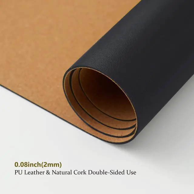 Alt view image 10 of 14 - Large Cork Desk Mat - 47.2"x 17" Desk Pad for Office and Home - Ideal for Large Mouse Pad and Desk Mats on Top of Desks(Black)