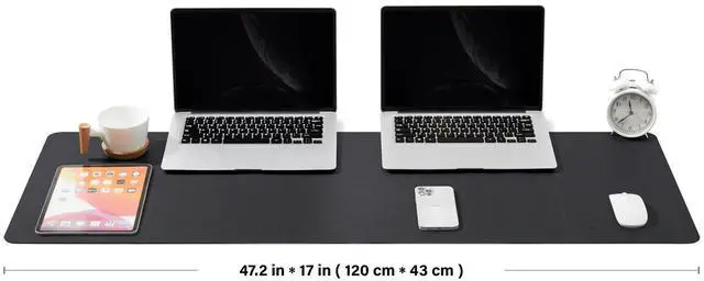 Alt view image 9 of 14 - Large Cork Desk Mat - 47.2"x 17" Desk Pad for Office and Home - Ideal for Large Mouse Pad and Desk Mats on Top of Desks(Black)