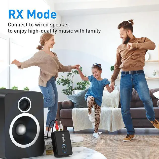 Alt view image 11 of 14 - RCA Bluetooth 5.3 Adapter for TV, 3.5mm AUX Bluetooth Transmitter Receiver for 2 AirPods or Headphones, Home Stereo, Speakers, Projector, Treadmills, PC, with Volume Control, aptX Low Latency