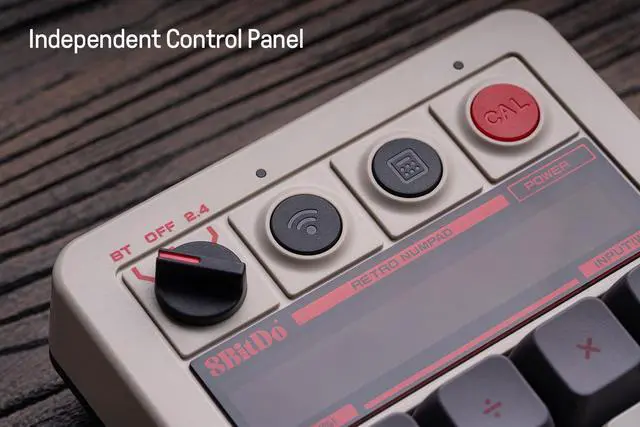 Alt view image 12 of 14 - 18 Keys Retro Mechanical Numpad, Supports PC Numpad & Standard Calculator Mode, Hot-swappable, PC Calculator Shortcut Button, Bluetooth/2.4G/Wired Numpad for Windows and Android - N Edition