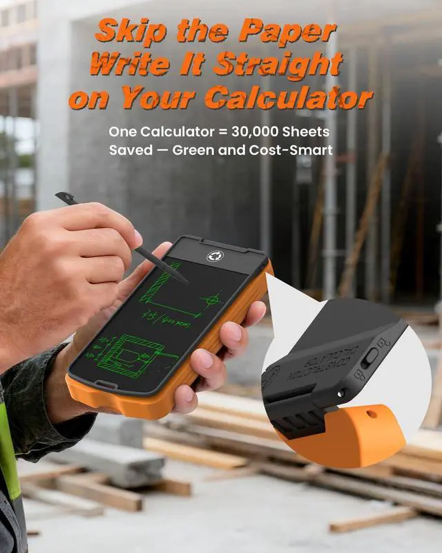 Alt view image 10 of 14 - Construction Calculator with Writing Tablet Industrial & Scientific Engineering Calculator for Contractor, Concrete Pocket Feet-inch-Fraction Calculators for Carpenter, Framer, Remodeler