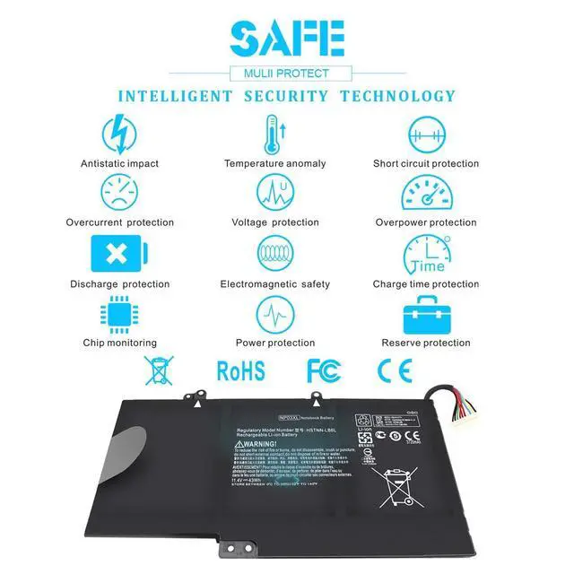 Alt view image 14 of 14 - NP03XL 761230-005 Battery for HP Envy X360 15-u010dx 15-u011dx 15-u110dx 15-u111dx 15-u473cl 15-u483cl 15-u363cl Pavilion X360 13-a010dx 13-a012dx 13-a110dx 13-a113cl 13-a013cl 760944-421 HSTNN-LB6L