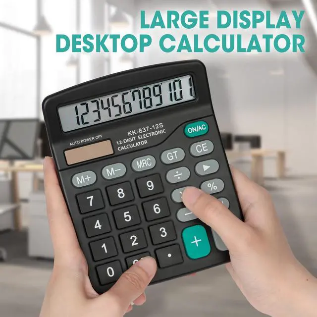 Alt view image 13 of 14 - 8 Pack Calculator Bulk, 12 Digits Calculators Desktop with Large LCD Display and Sensitive Butto, Solar and Battery Dual Power, Desk Calculator for Office, School, Home
