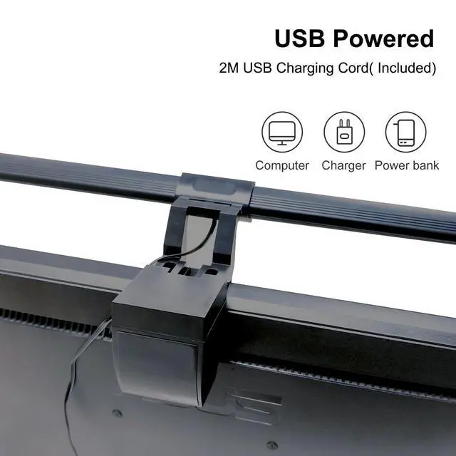 Alt view image 13 of 14 - Computer Monitor Lamp, Screen Light Bar Eye Caring, Keyboard Lamp with Clamp/Adjustable Brightness and 3 Color Temperature/No Screen Glare/Space Saving/USB Powered/for Home&Office-40cm