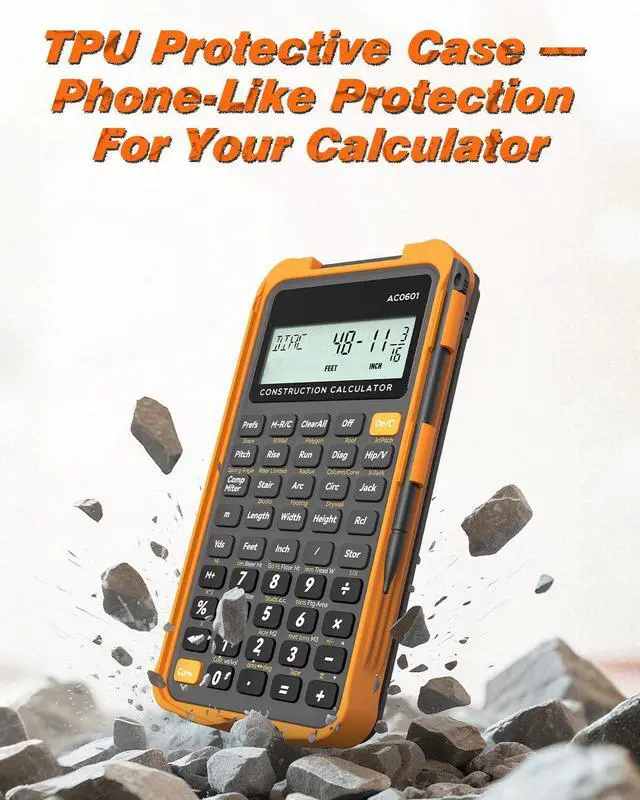 Alt view image 14 of 14 - Construction Calculator with Writing Tablet Industrial & Scientific Engineering Calculator for Contractor, Concrete Pocket Feet-inch-Fraction Calculators for Carpenter, Framer, Remodeler
