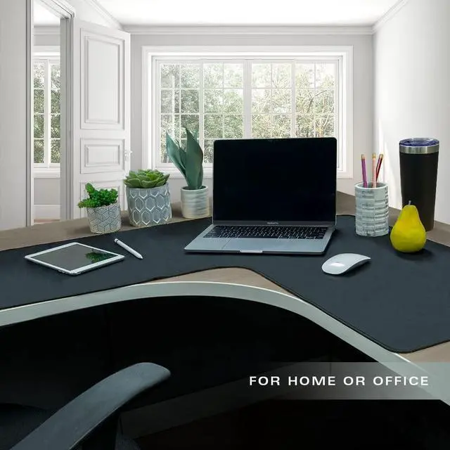 Alt view image 11 of 14 - Brand XL Gaming Mouse Pad | Corner Desk Stitched Edges Extended Mousepad | Non-Slip Water Resistant Keyboard Mat | Deskpad for Gamer, Home & Office 36.22" x 15.74in | L Shape (Black)