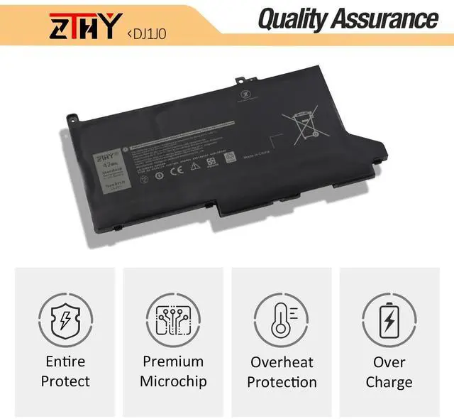 Alt view image 12 of 14 - 42Wh DJ1J0 Battery Replacement for Dell Latitude 12 7280 7290 E7280 E7290 13 7380 7390 E7380 E7390 14 7480 7490 E7480 E7490 Series Laptop P28S P28S001 451-BBZL C27RW PGFX4 ONFOH K8X0T 11.4V 3Cell
