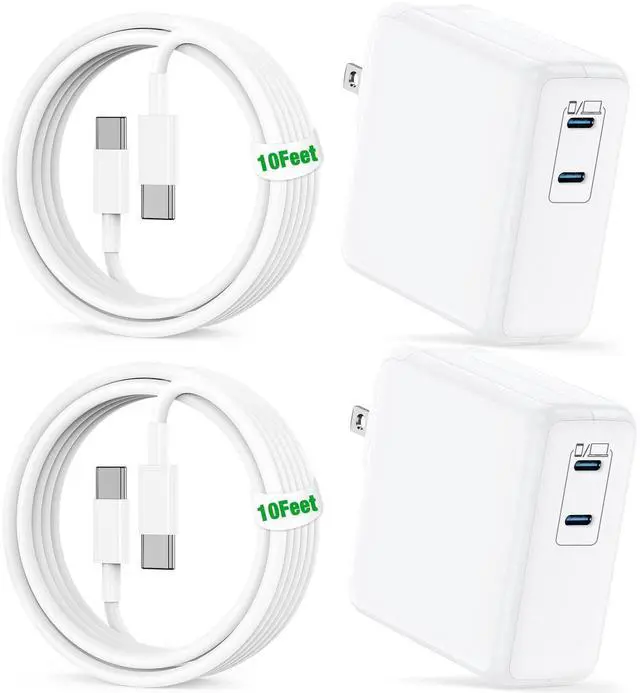 Alt view image 8 of 14 - Mac Book Pro Charger and 10ft Type C to C Cable Cord Long,100W USB C Fast Charging Power Adapter for MacBook Pro/Air 16 15 14 13 inch/2025 2024 2023 2022 2021/M5 M4 M3 M2M1/Laptop,iPad,iPhone 17 16 15