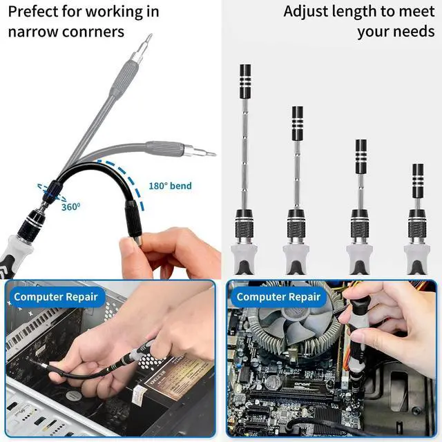 Alt view image 8 of 10 - PC Building Tool Kit 140-IN-1: Computer Tool Kit for Repair & Assembly, Precision Screwdriver Set with Magnetic Bits for Laptop, iPhone, MacBook, PS4/5, Xbox, Game Console