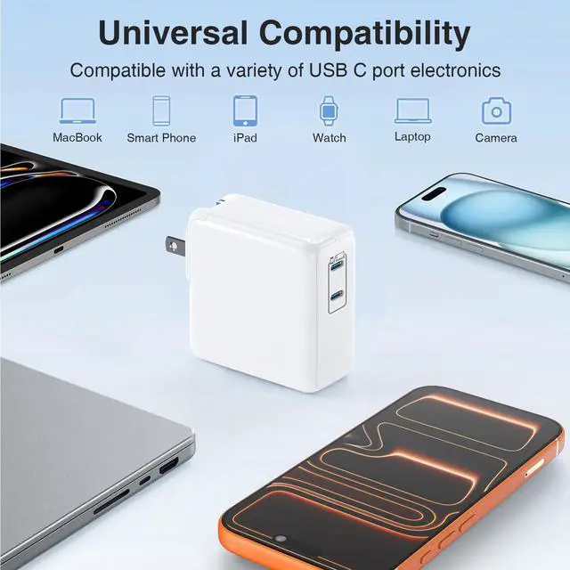 Alt view image 11 of 14 - Mac Book Pro Charger and 10ft Type C to C Cable Cord Long,100W USB C Fast Charging Power Adapter for MacBook Pro/Air 16 15 14 13 inch/2025 2024 2023 2022 2021/M5 M4 M3 M2M1/Laptop,iPad,iPhone 17 16 15