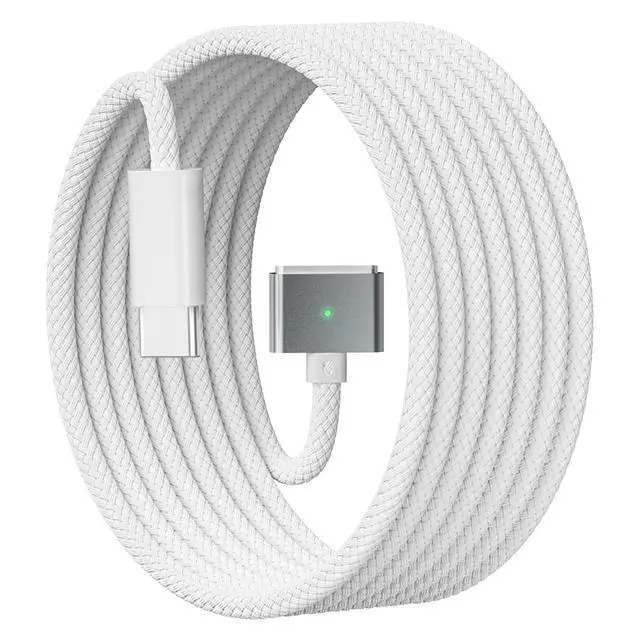 Alt view image 8 of 14 - USB-C to Magnetic 3 Cable for M4 MacBook Air Pro Charger, 140W Magnetic Safe 3 Cable for MacBook Air (15''/13'' M4 2025, M3 2024, M2 2023, M2 2022), MacBookPro (16"/14" 2024/2023/2021), 2M/6.6ft White