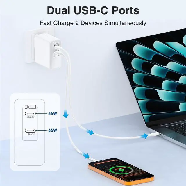 Alt view image 10 of 14 - Mac Book Pro Charger and 10ft Type C to C Cable Cord Long,100W USB C Fast Charging Power Adapter for MacBook Pro/Air 16 15 14 13 inch/2025 2024 2023 2022 2021/M5 M4 M3 M2M1/Laptop,iPad,iPhone 17 16 15