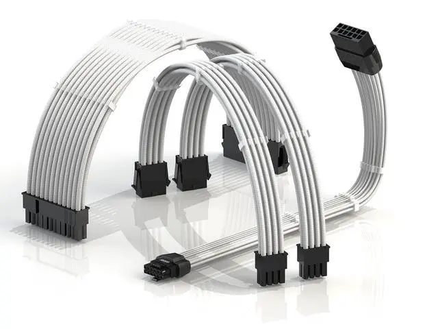 Alt view image 8 of 13 - AVA 12VHPWR PCIE 5.0 Power Extension Cables600W 16AWGUL-Rated, Sleeved Jacket, Molded Plugs4 Pcs Kit for RTX5000 RTX4000 GPUsBoost Gaming Performance30cm White