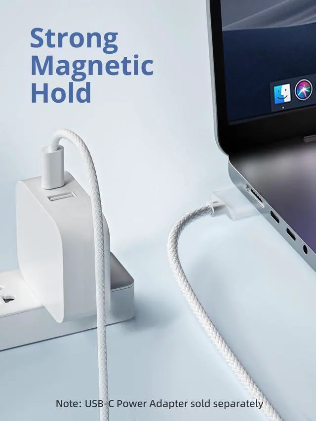 Alt view image 12 of 14 - USB-C to Magnetic 3 Cable for M4 MacBook Air Pro Charger, 140W Magnetic Safe 3 Cable for MacBook Air (15''/13'' M4 2025, M3 2024, M2 2023, M2 2022), MacBookPro (16"/14" 2024/2023/2021), 2M/6.6ft White