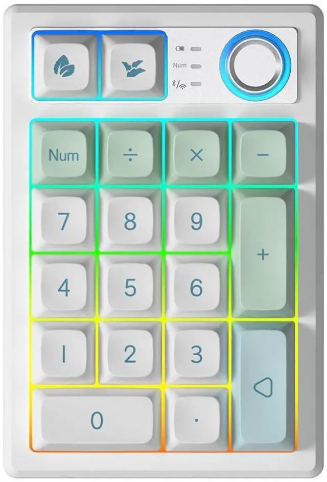 Alt view image 8 of 14 - Gasket Creamy Mechanical Numpad Programmable Macro Keypad Wireless 2.4G/Bluetooth 5.0/Wired USB-C RGB Backlit Hot Swappable Number Pad Rechargeable Numeric Keyboard Metal Knob for Win/Mac