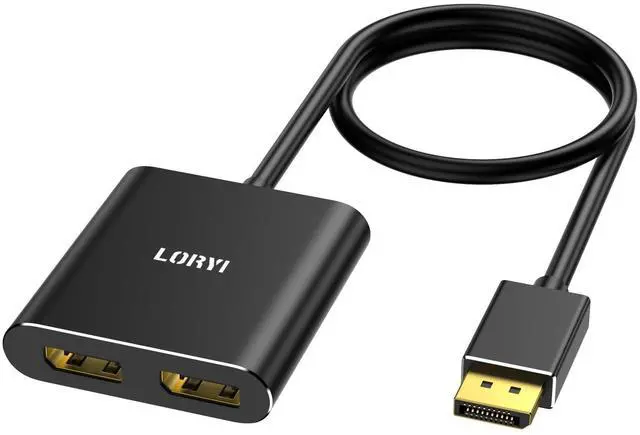 Alt view image 8 of 14 - Displayport to Dual DisplayPort Splitter Adapter,4K60Hz MST Displayport hub 1 in 2 Out Display Port for Dual Monitors,DP1.4 Display Port Splitter for Desktop, Laptop,Extend Display