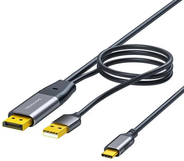 Alt view image 7 of 12 - DisplayPort to USB-C Cable with Power Supply and Data Signal Transmission 6.6ft, for PC to Portable Monitor, AR Glasses (Xreal, Rokid, Viture, etc.) - DP to Type-C Display