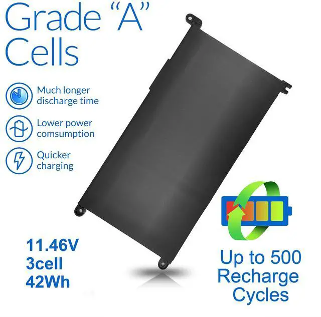 Alt view image 8 of 12 - 42Wh YRDD6 1VX1H Battery for Dell Inspiron 5482 5485 7586 3583 5491 5591 5481 3310 2-in-1 5593 5584 3493 3593 3793 5480 3582 5581 5590 3584 5493 5585 5594 5598 3501 P93G001 VM732 Vostro 3491 5490